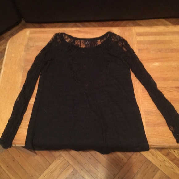 Black long sleeve Lacey top - Picture 2 of 3